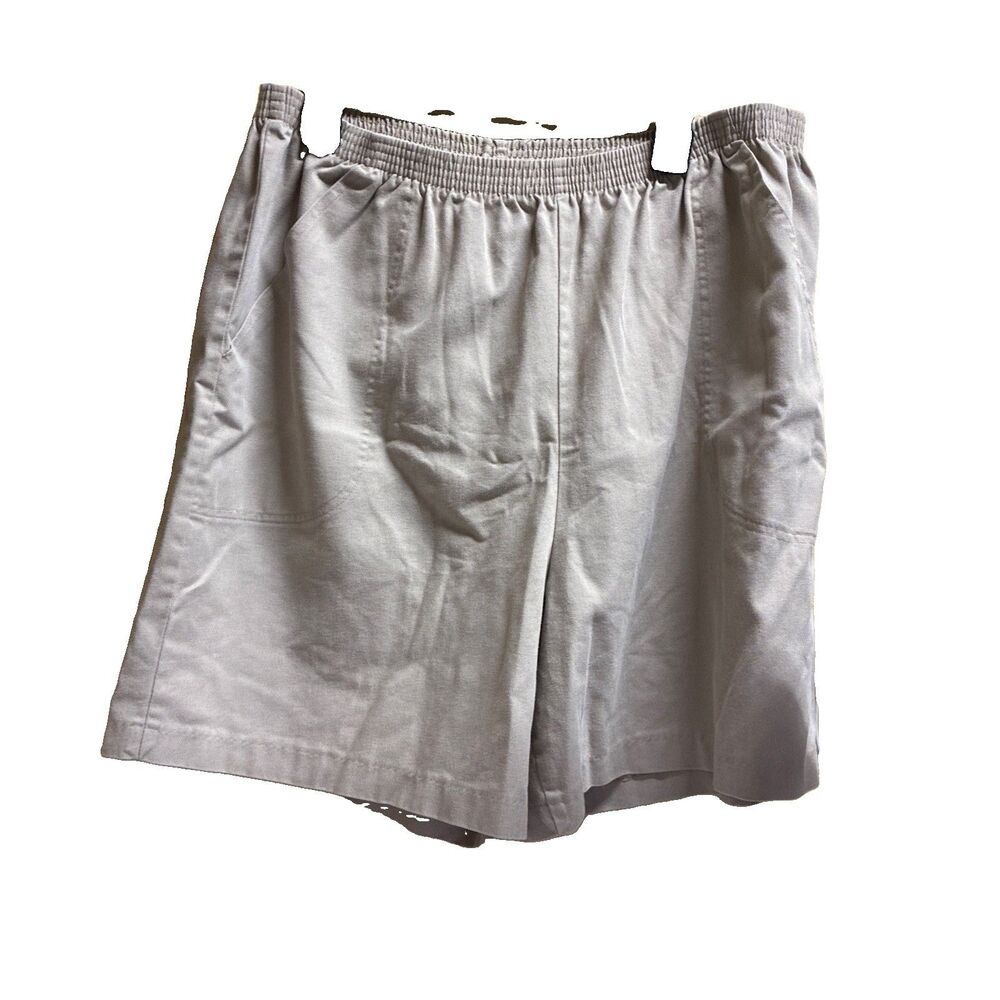 Woman's Cabin Creek Shorts Khaki Size 18W Elastic Waist Cotton/Polyester